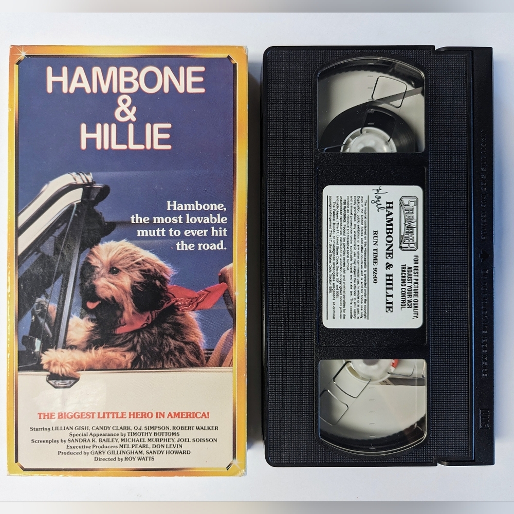 Hambone & Hillie VHS OJ Simpson and Lillian Gish Dog Movie Cult Classic 1983
